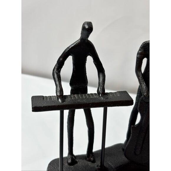 Metal Art Brutalist Sculpture of Jazz Band Musicians Saxophone Keyboard Double B - Picture 2 of 13